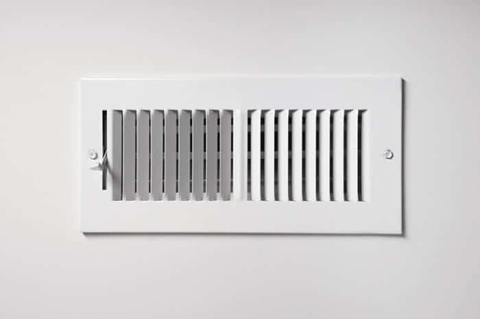 a white above-door air vent
