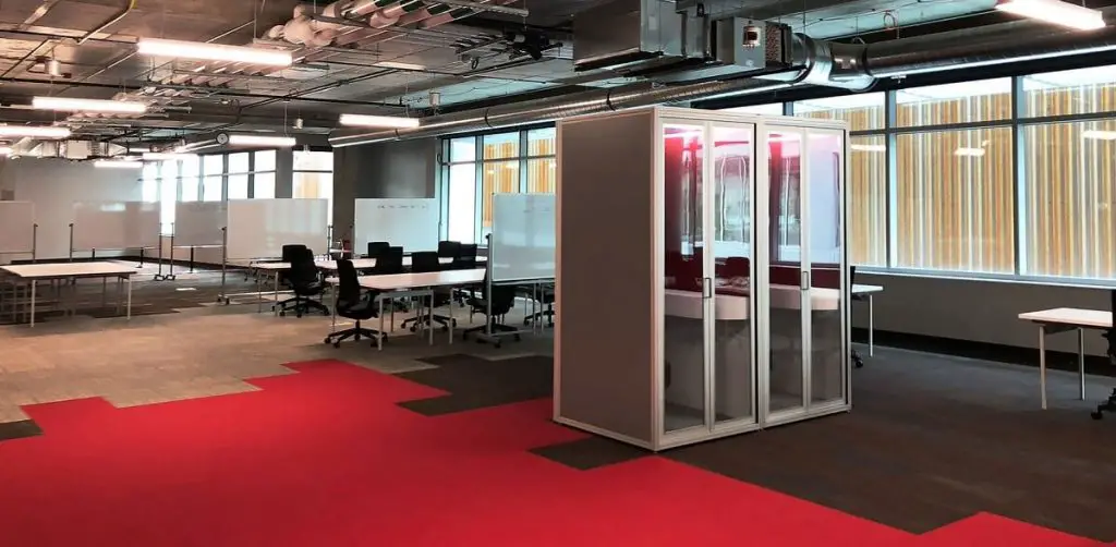 cubicall soundproof phone booth in an open plan office