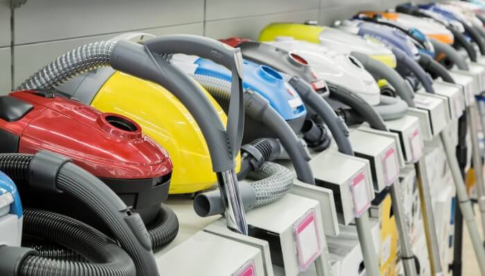 vacuum cleaners in shop
