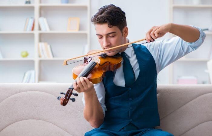 quiet violin playing