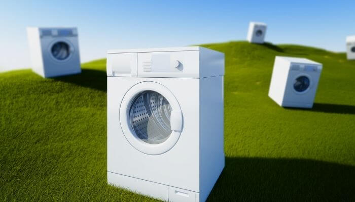 washing machine in field