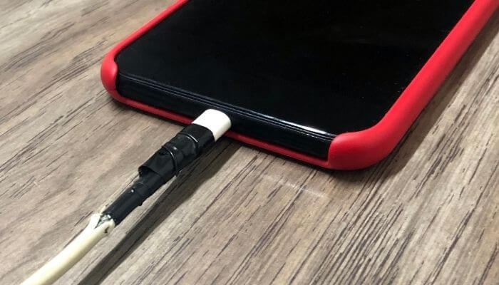 check your charger for signs of damage if it is making noise